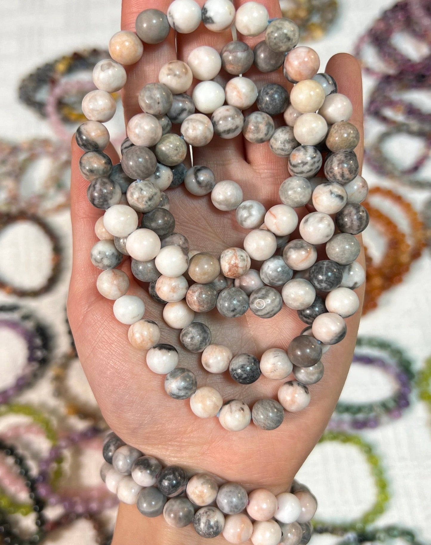 Pink Zebra Jasper Bracelects[CB]