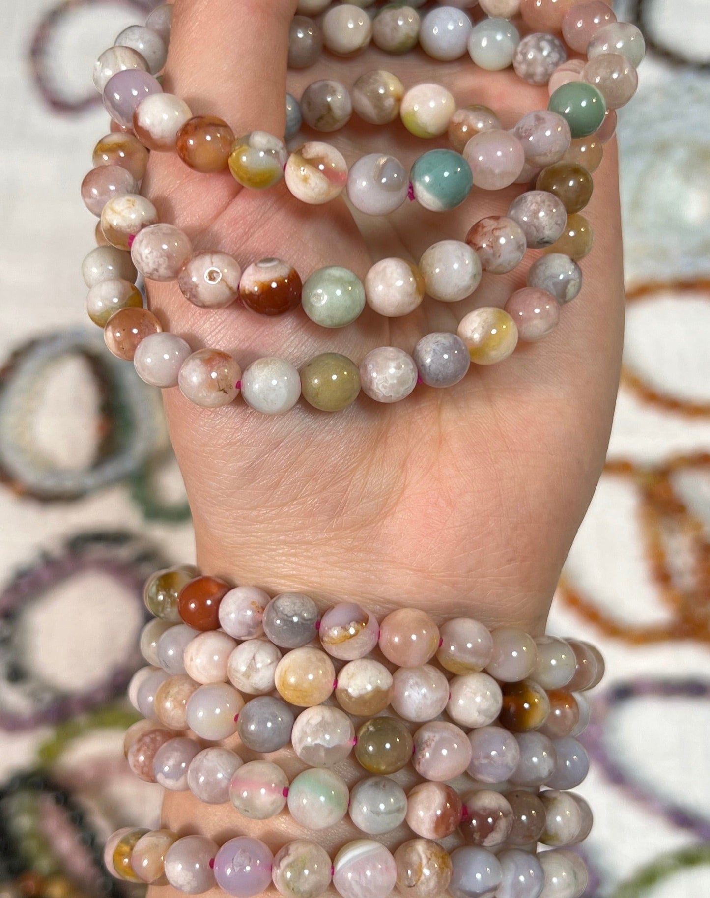 Flower Agate Bracelects[CB]