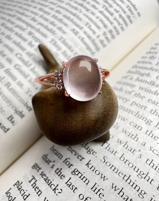 S925 Rose Quartz Rings[S925R]